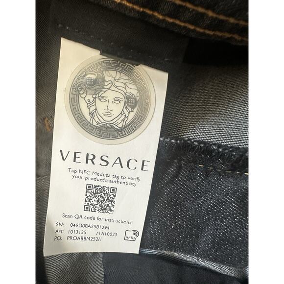 Versace Womens Stone Washed Denim Gray Jeans Size 25 US Italy 1013135 NWT $950 - Picture 16 of 16
